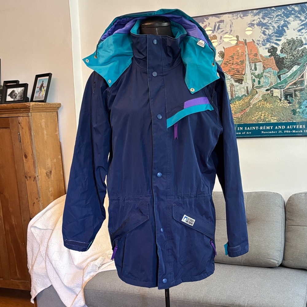 Gore Tex Sierra Designs Navy Blue Hooded Jacket
